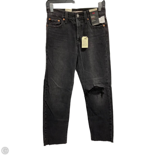 Jeans Straight By Levis In Black Denim, Size: 2