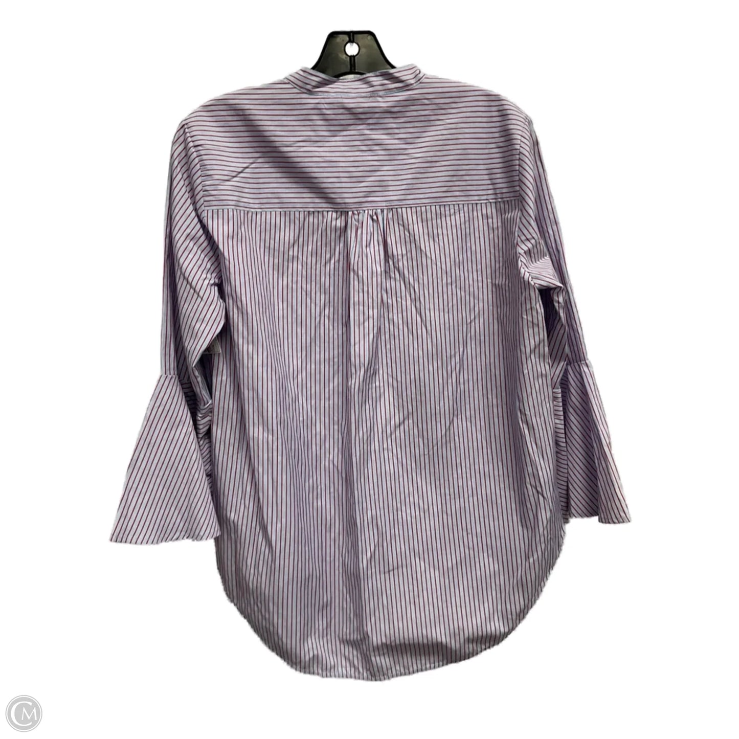 Blouse Long Sleeve By Maeve In Striped Pattern, Size: M