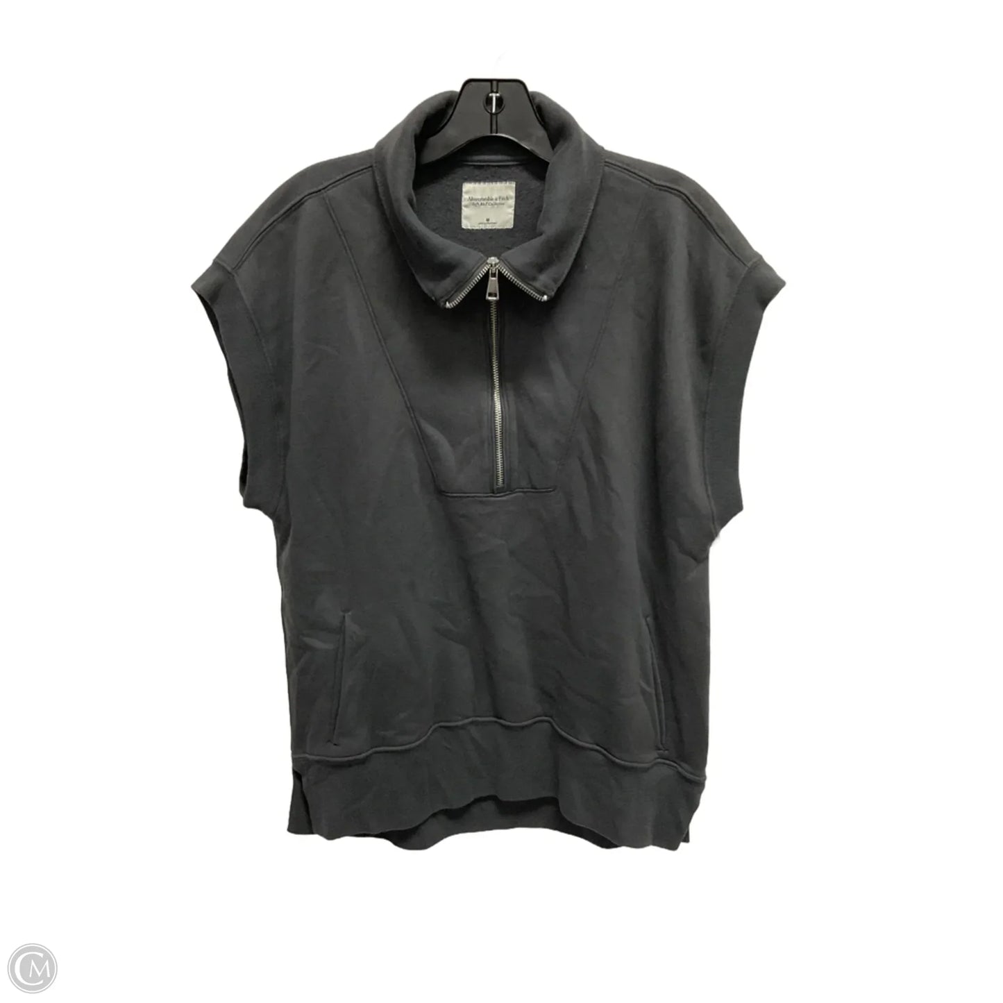 Top Short Sleeve By Abercrombie And Fitch In Grey, Size: M