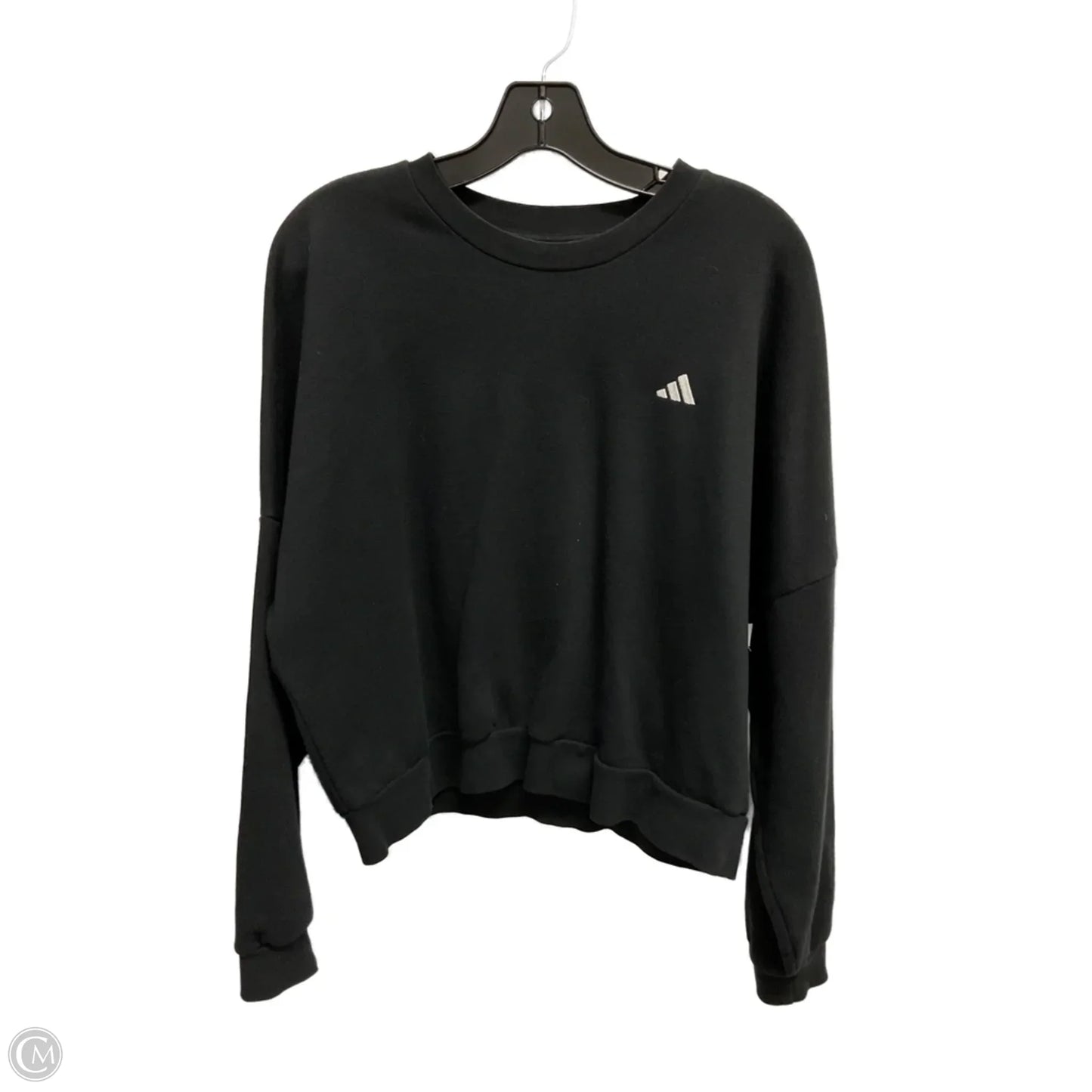 Athletic Sweatshirt Collar By Adidas In Black, Size: M