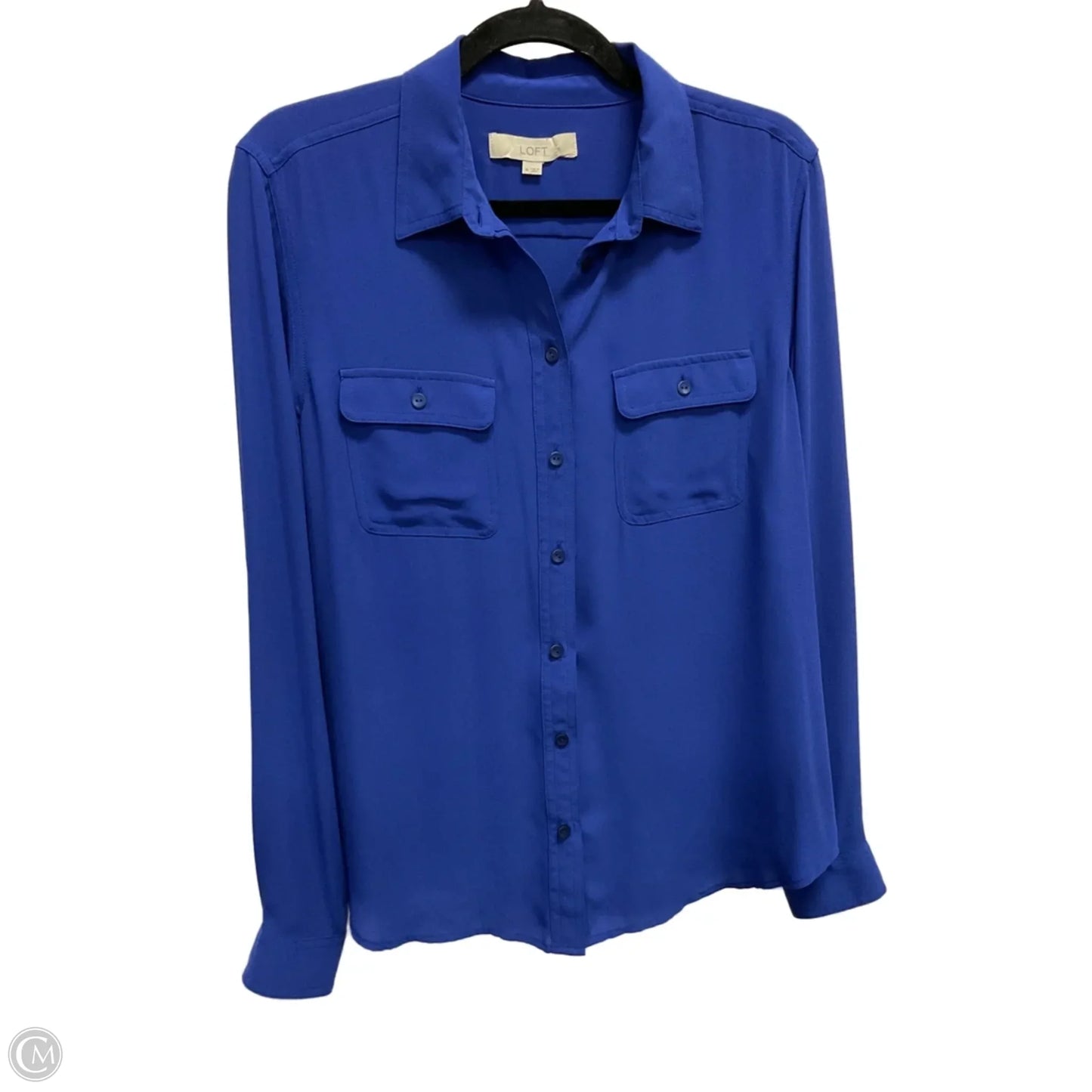 Blouse Long Sleeve By Loft In Blue, Size: M