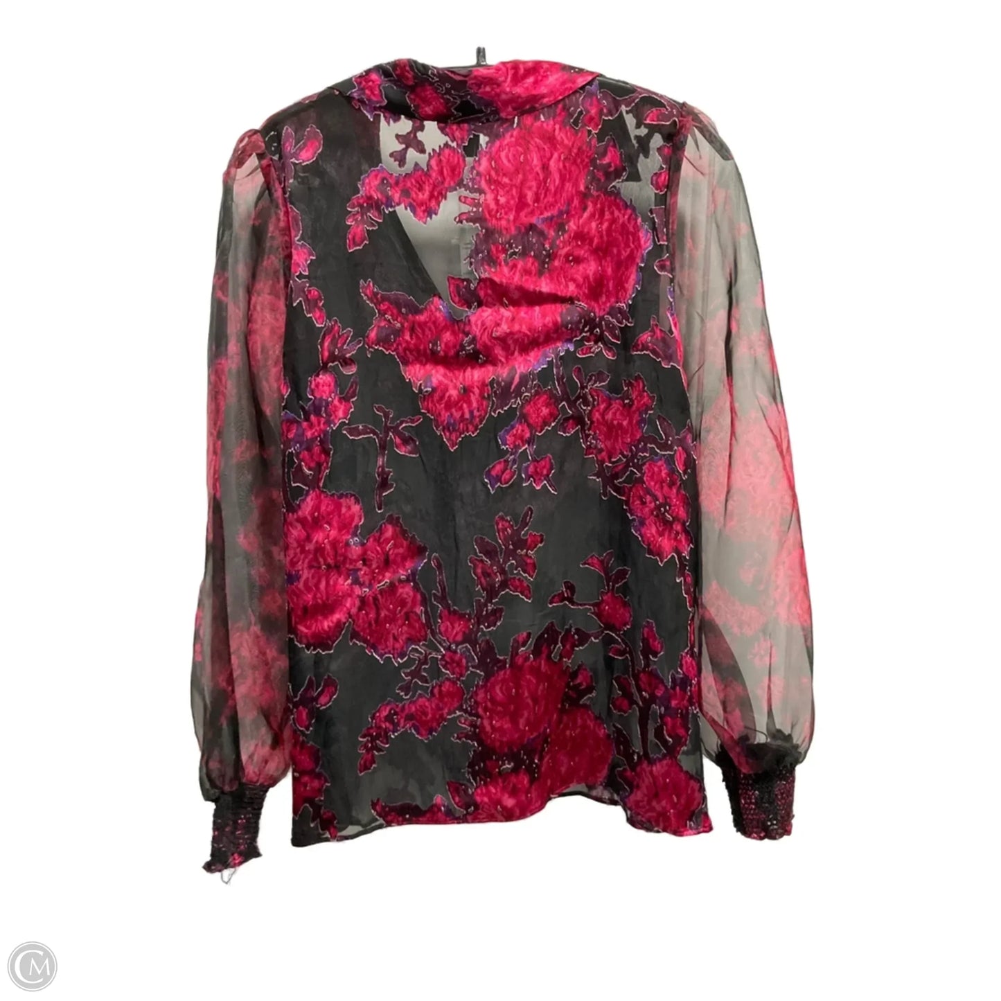 Blouse Long Sleeve By White House Black Market In Floral Print, Size: S