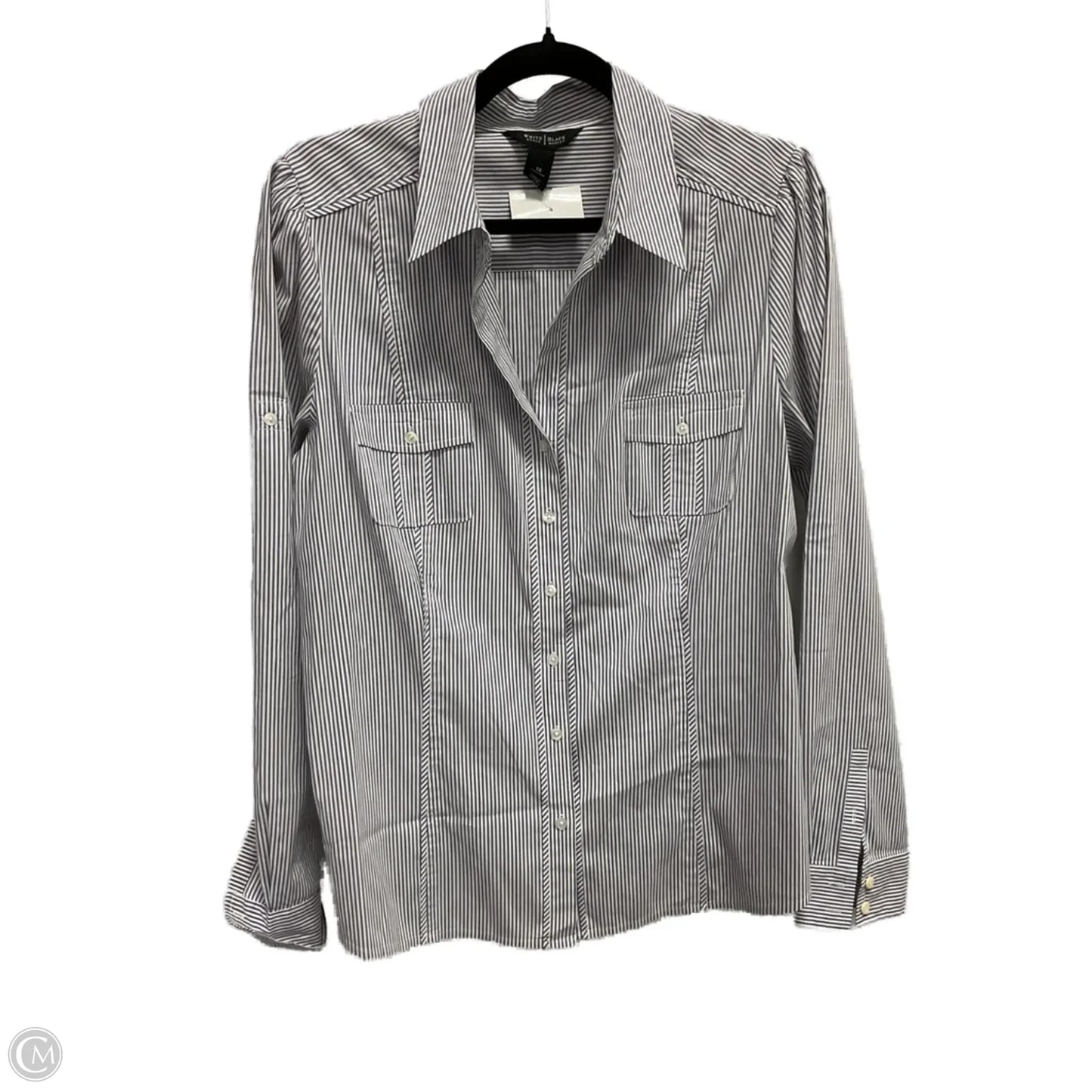 Top Long Sleeve By White House Black Market In Striped Pattern, Size: L