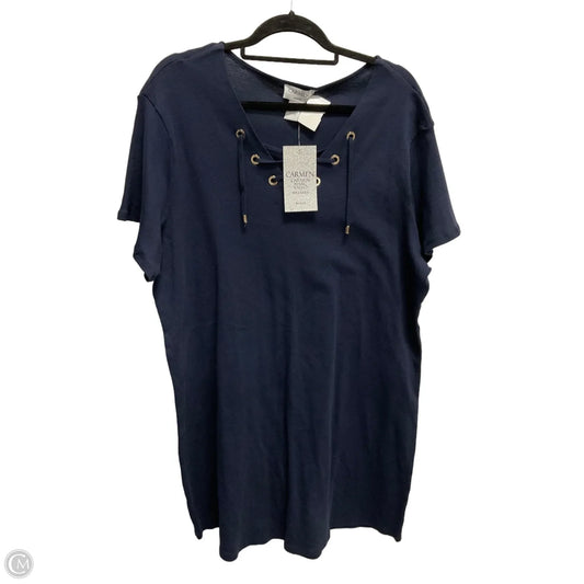 Dress Casual Midi By Carmen Marc Valvo In Ombre Print, Size: 1x