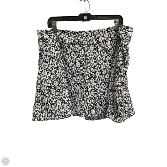 Athletic Skort By Adidas In Black & White, Size: Xl