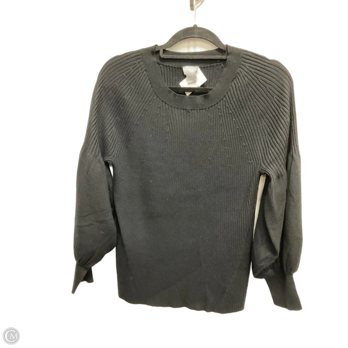 Top 3/4 Sleeve By Chicos In Black, Size: L