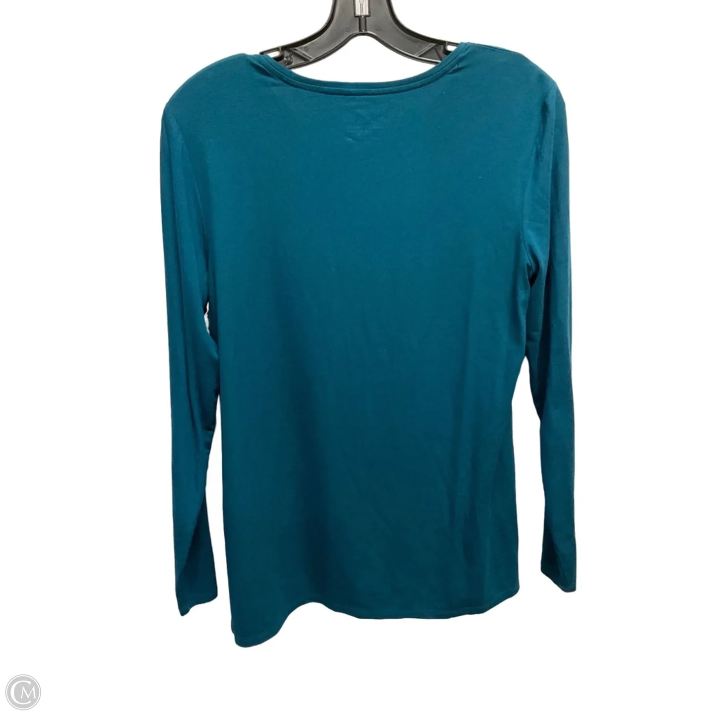 Top Long Sleeve Basic By Chicos In Teal, Size: M