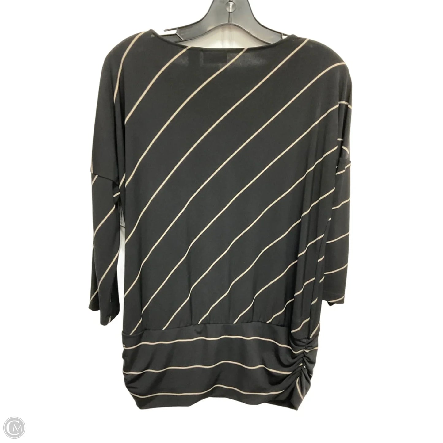 Top 3/4 Sleeve By Chicos In Striped Pattern, Size: M