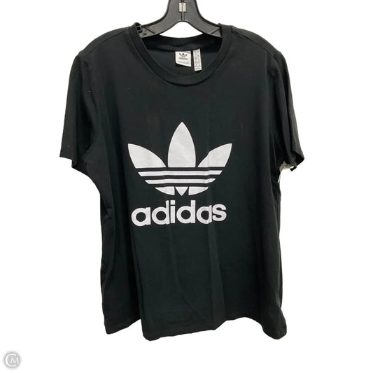 Athletic Top Short Sleeve By Adidas In Black, Size: 2x