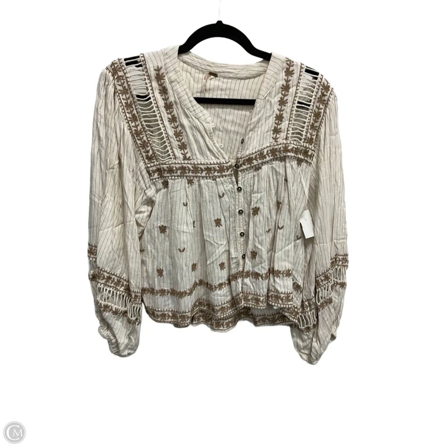 Top Long Sleeve By Free People In Cream, Size: S