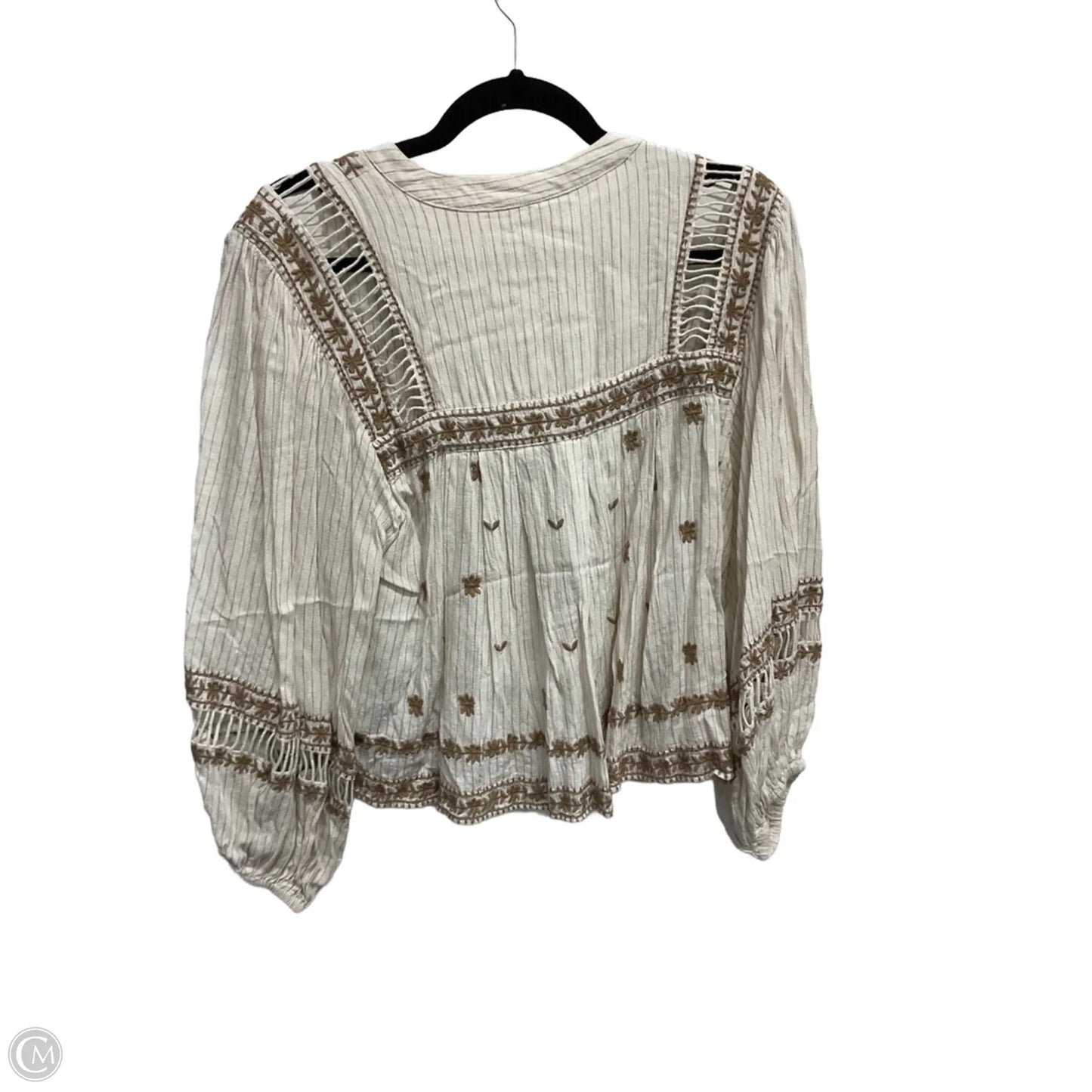 Top Long Sleeve By Free People In Cream, Size: S