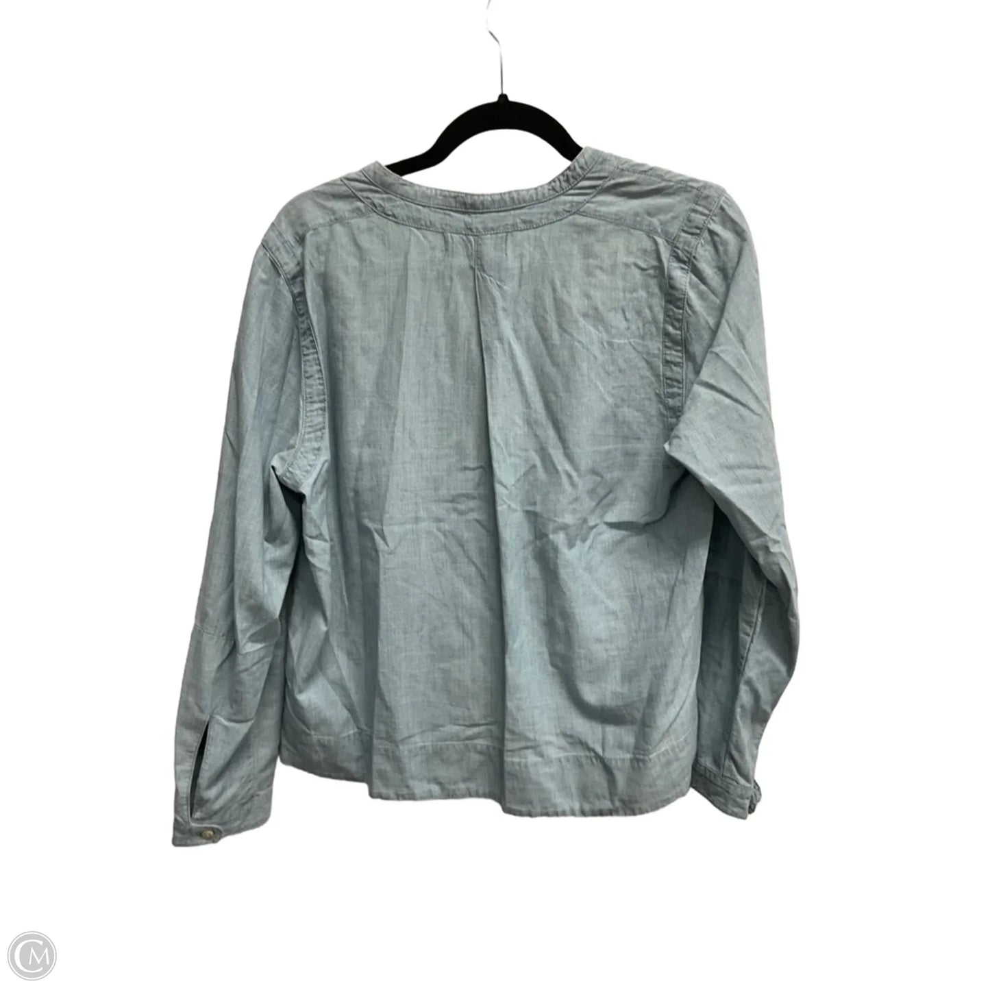 Top Long Sleeve By Madewell In Blue Denim, Size: L