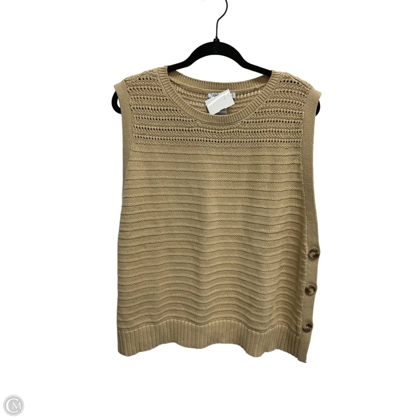Top Sleeveless By Chicos In Tan, Size: Xl