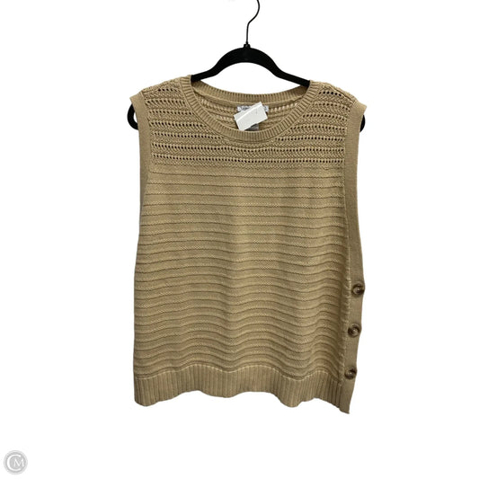Top Sleeveless By Chicos In Tan, Size: Xl