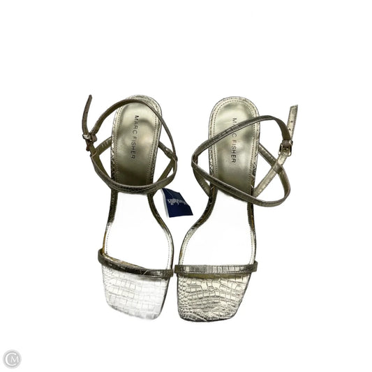 Sandals Heels Kitten By Marc Fisher In Gold, Size: 10