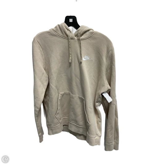 Athletic Sweatshirt Hoodie By Nike In Tan, Size: M