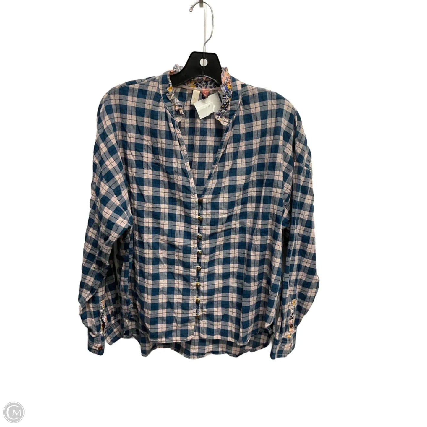 Top Long Sleeve By Pilcro In Checkered Pattern, Size: S