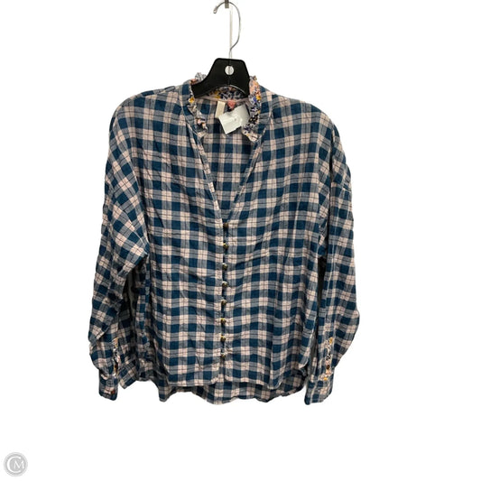 Top Long Sleeve By Pilcro In Checkered Pattern, Size: S