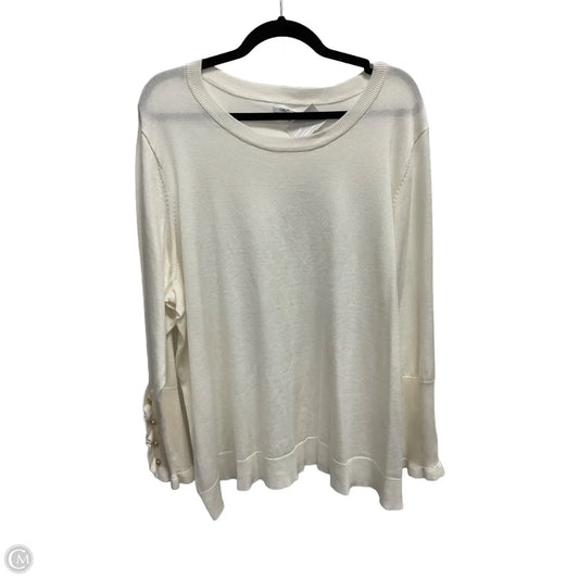 Sweater By Calvin Klein In White, Size: 2x