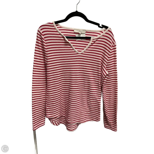 Top Long Sleeve By Loft In Striped Pattern, Size: L