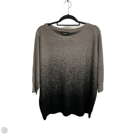 Sweater Short Sleeve By Alyx In Black & Grey, Size: 3x