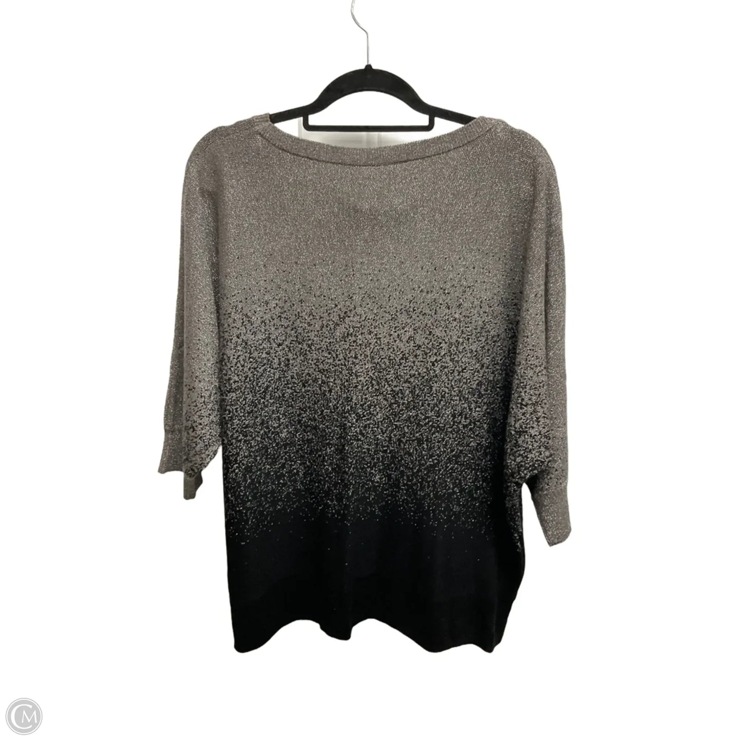 Sweater Short Sleeve By Alyx In Black & Grey, Size: 3x