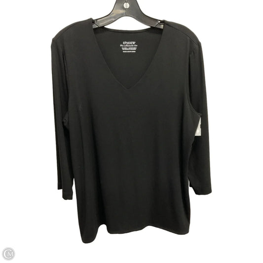 Top Long Sleeve Basic By Chicos In Black, Size: L