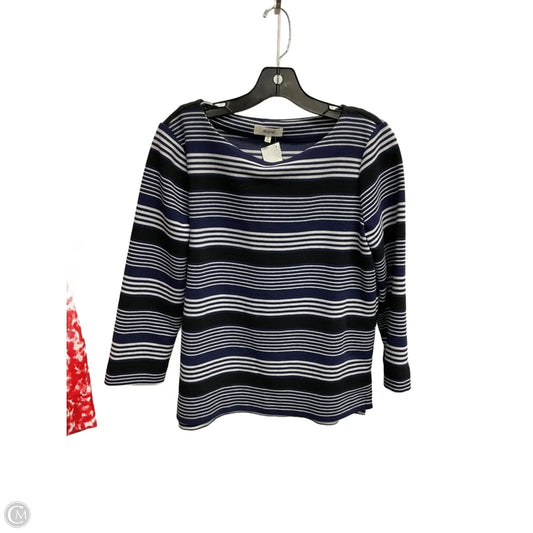 Top 3/4 Sleeve By Madewell In Striped Pattern, Size: M