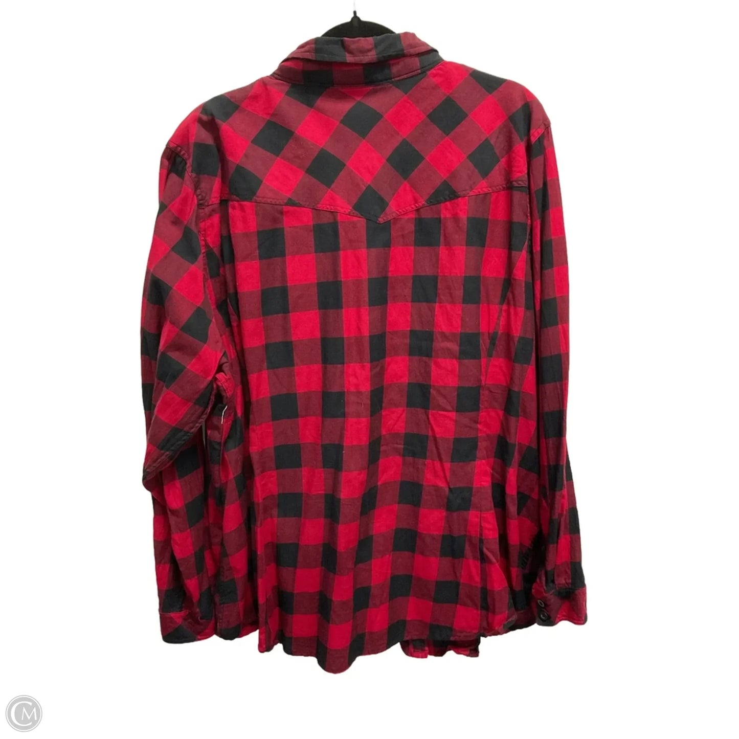 Blouse Long Sleeve By Torrid In Checkered Pattern, Size: 4x