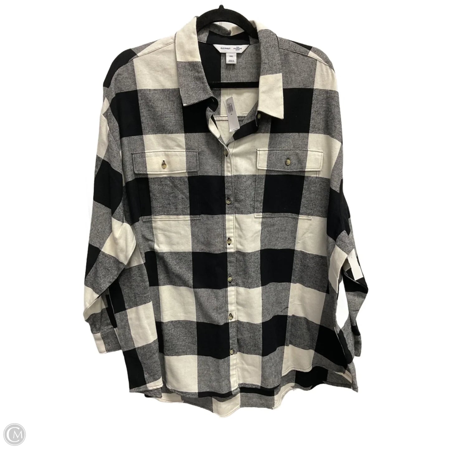 Top Long Sleeve By Old Navy In Plaid Pattern, Size: Xxl