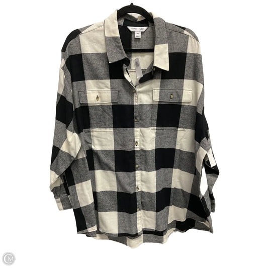 Top Long Sleeve By Old Navy In Plaid Pattern, Size: Xxl
