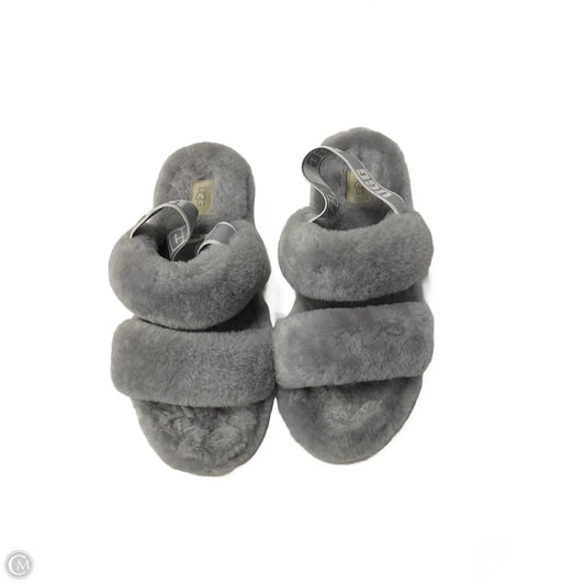 Slippers Designer By Ugg In Grey, Size: 9