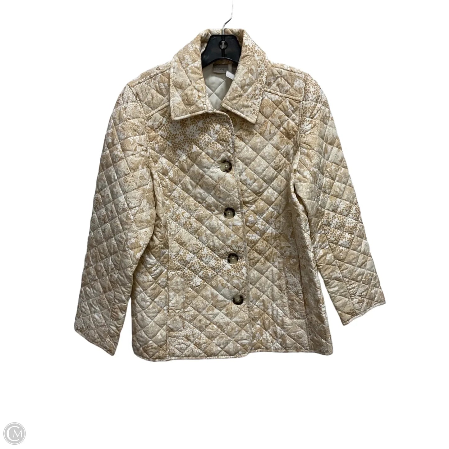 Jacket Faux Fur & Sherpa By Chicos In Tan, Size: L
