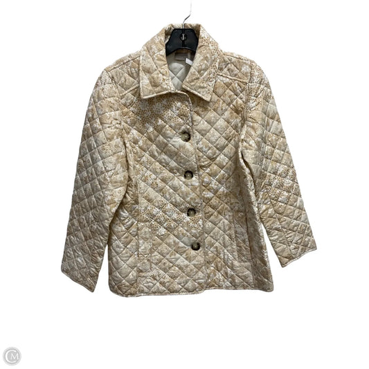 Jacket Faux Fur & Sherpa By Chicos In Tan, Size: L