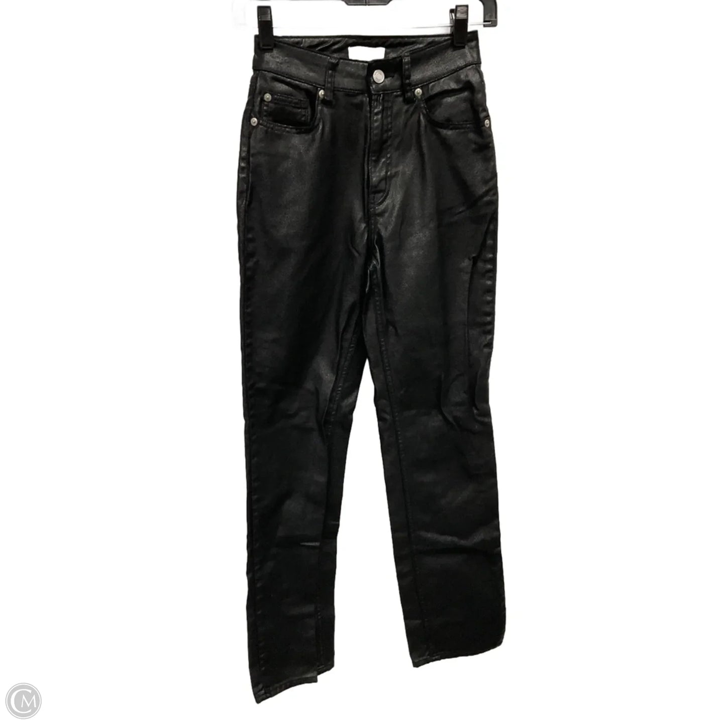 Jeans Straight By H&m In Black Denim, Size: 0