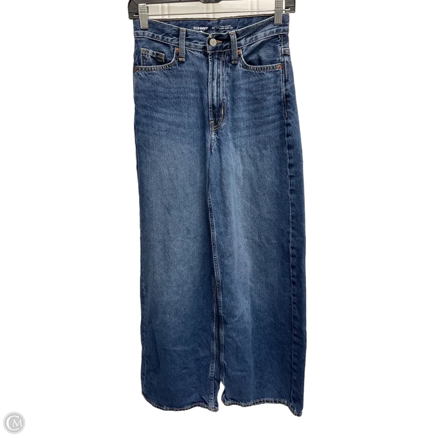 Jeans Wide Leg By Old Navy In Blue Denim, Size: 0p