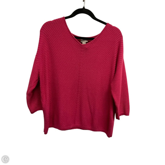 Sweater Short Sleeve By Chicos In Red, Size: L