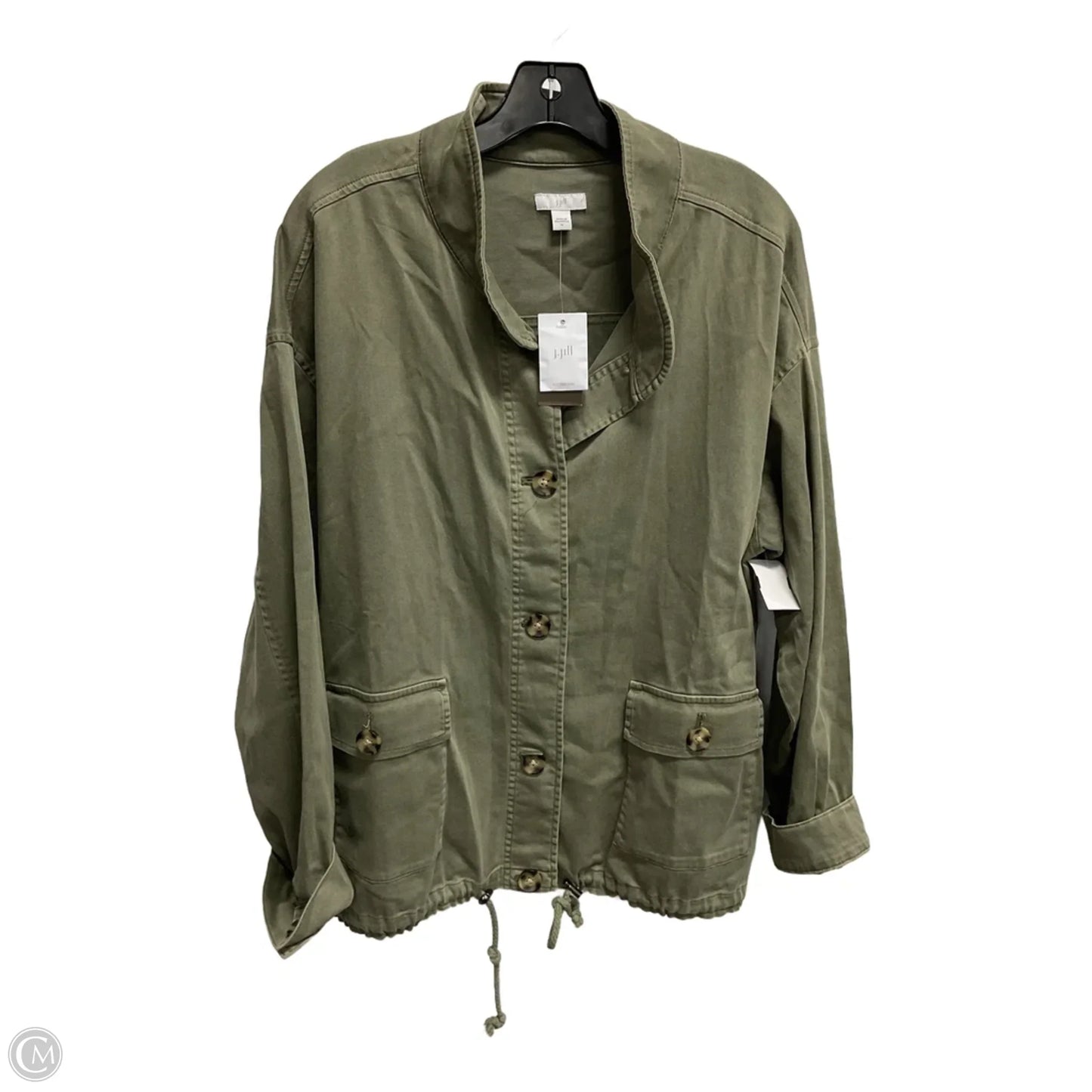 Jacket Denim By J. Jill In Green Denim, Size: Xl