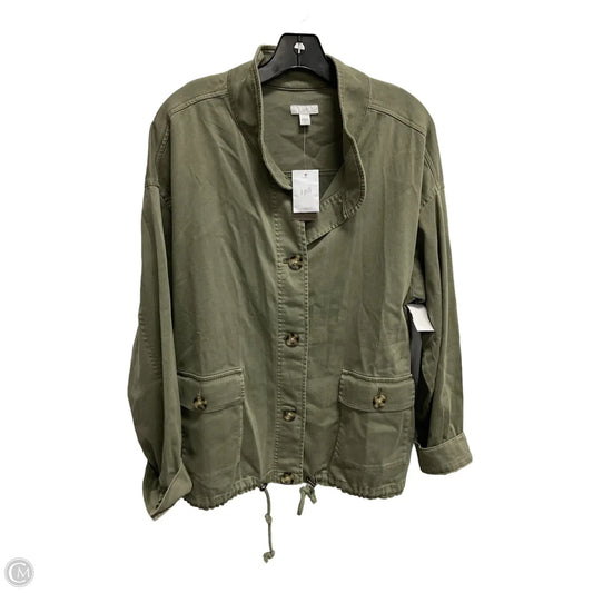 Jacket Denim By J. Jill In Green Denim, Size: Xl