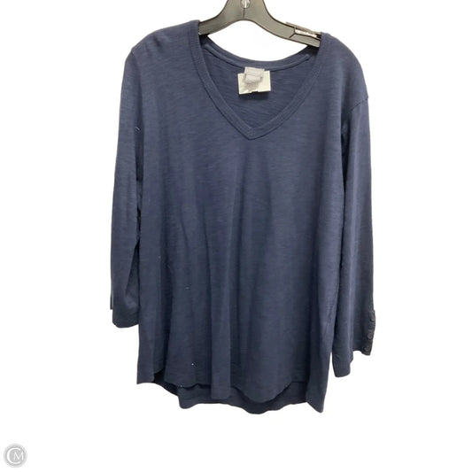 Top 3/4 Sleeve Basic By Chicos In Blue, Size: Xl