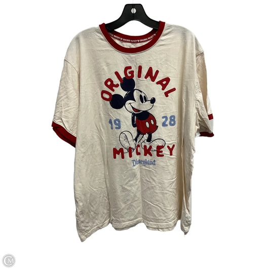 Top Short Sleeve Basic By Disney In Cream & Red, Size: 3x