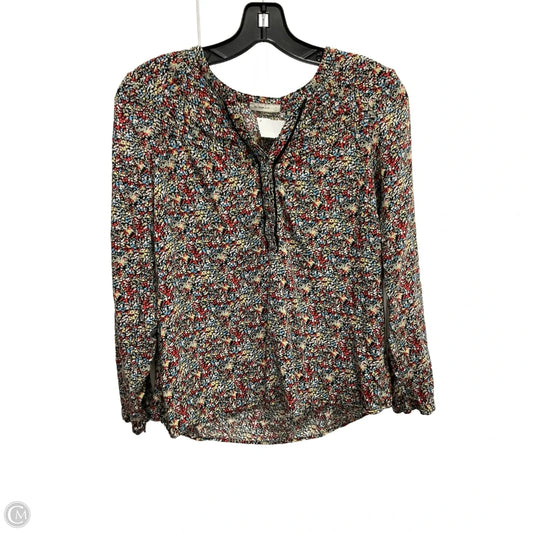 Blouse Long Sleeve By Meadow Rue In Floral Print, Size: S