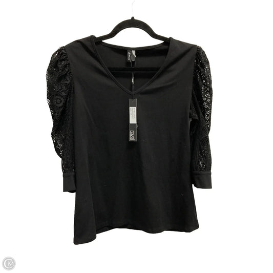 Top 3/4 Sleeve By Clothes Mentor In Black, Size: S