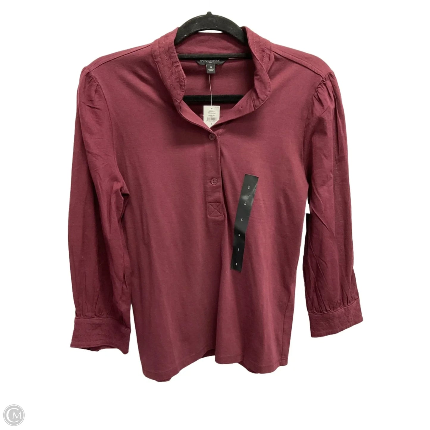 Top Long Sleeve By Banana Republic In Maroon, Size: S