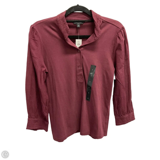 Top Long Sleeve By Banana Republic In Maroon, Size: S