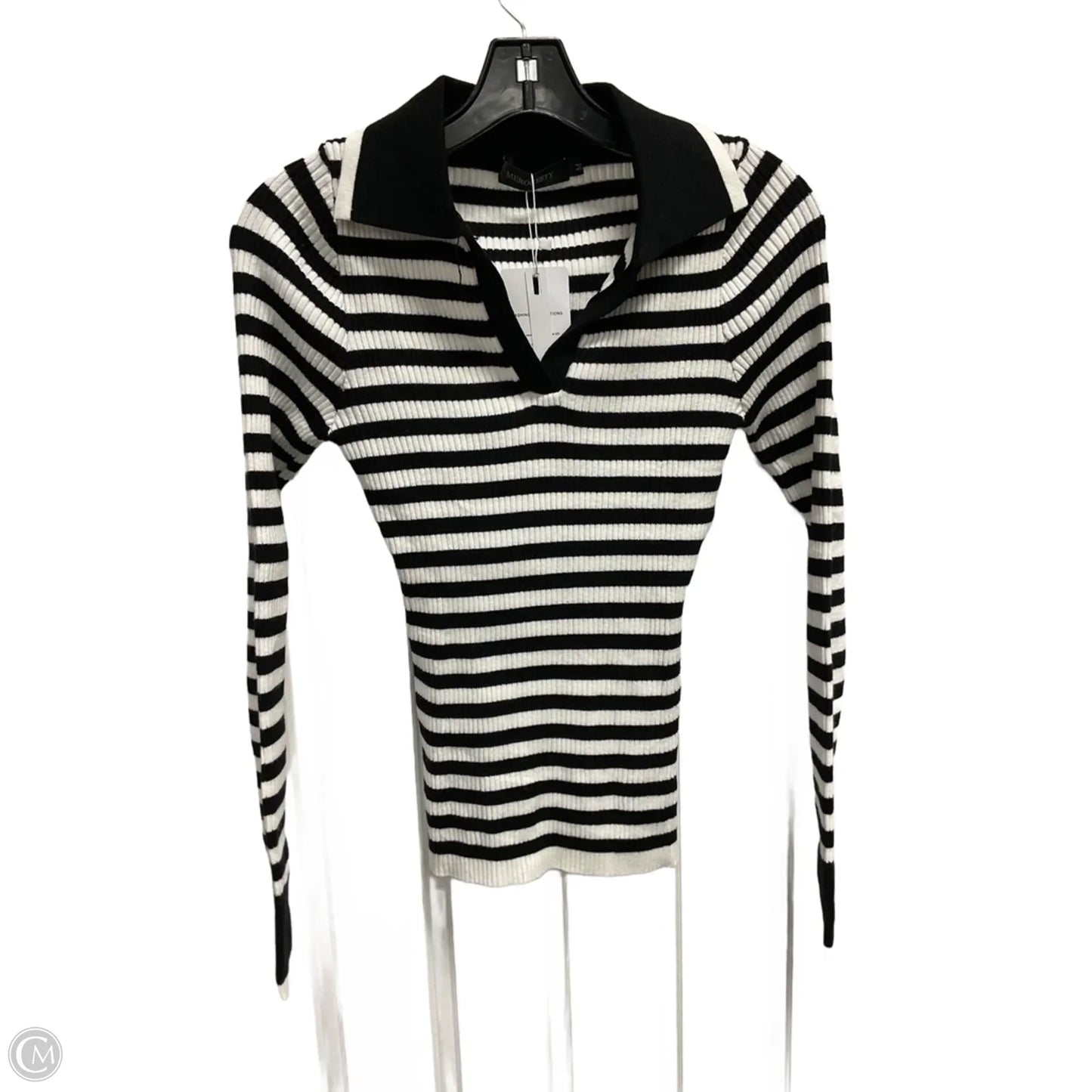 Top Long Sleeve By Merokeety In Striped Pattern, Size: M