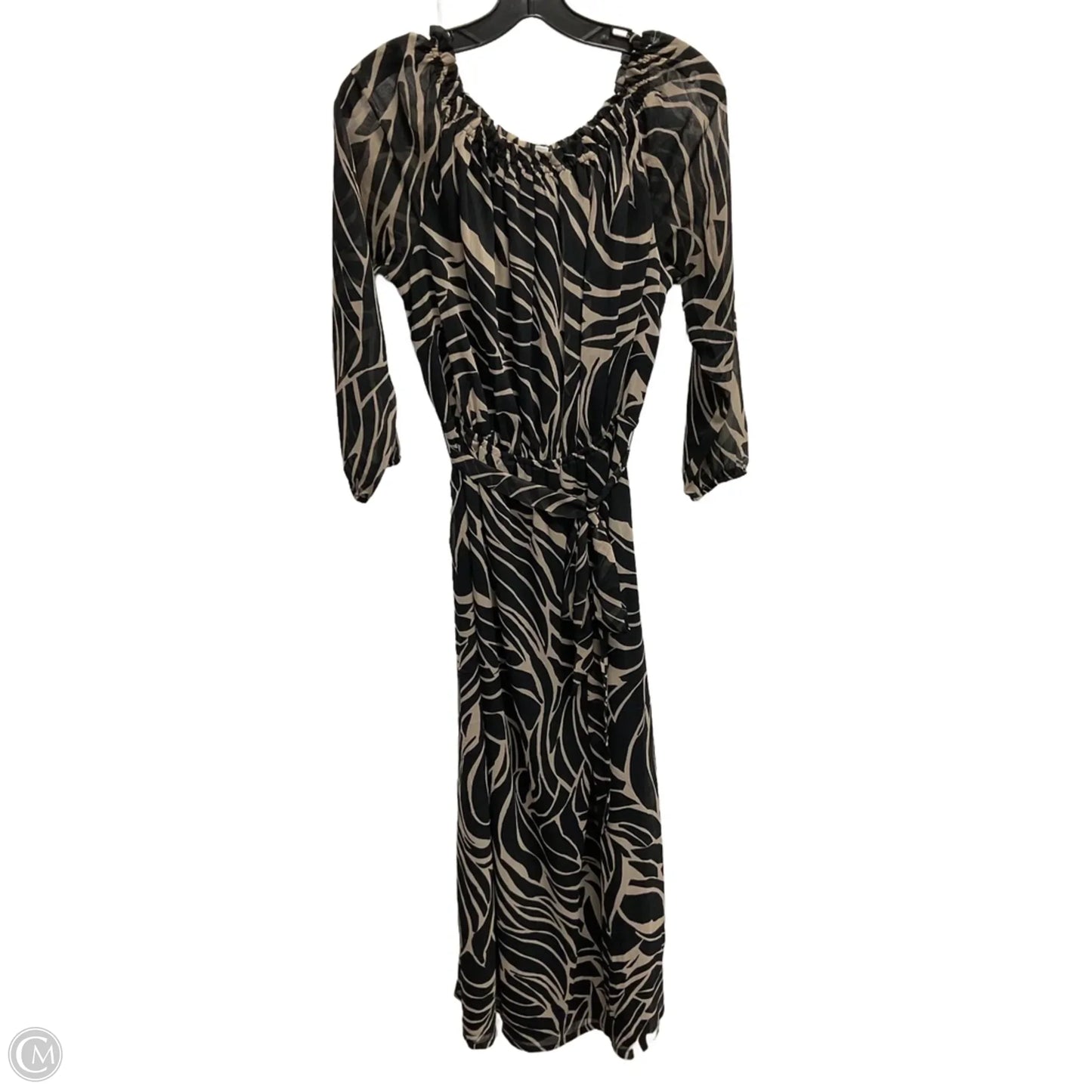 Dress Party Long By Nine West In Black & Tan, Size: M