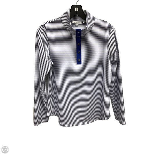 Sweatshirt Collar By Chicos In Striped Pattern, Size: S