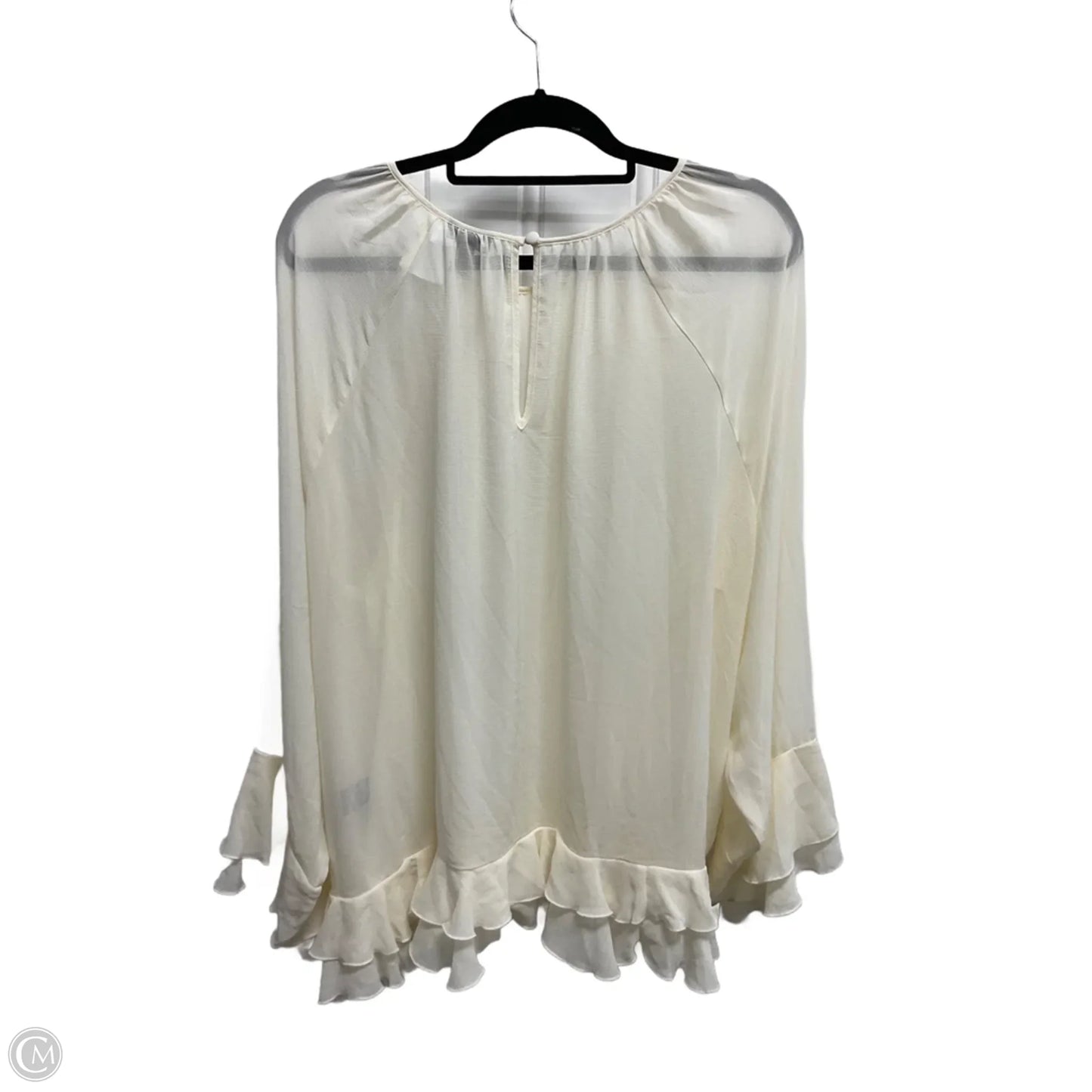 Blouse Long Sleeve By Torrid In Cream, Size: 1x