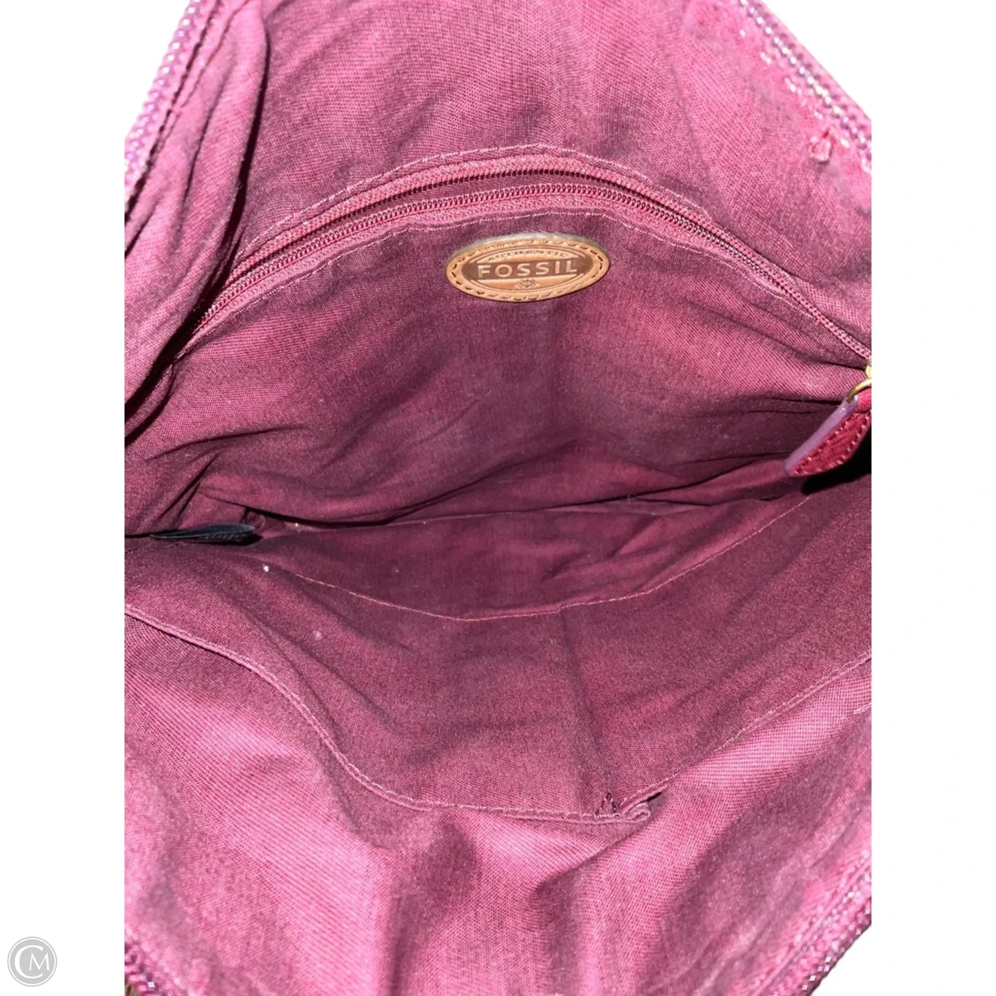 Crossbody Leather By Fossil, Size: Medium